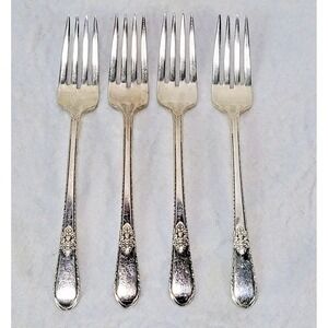 1847 Rogers Bros Adoration Lot of 4 Dinner Forks International Silver Plate